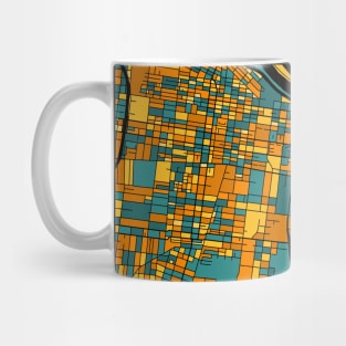 Louisville Map Pattern in Orange & Teal Mug